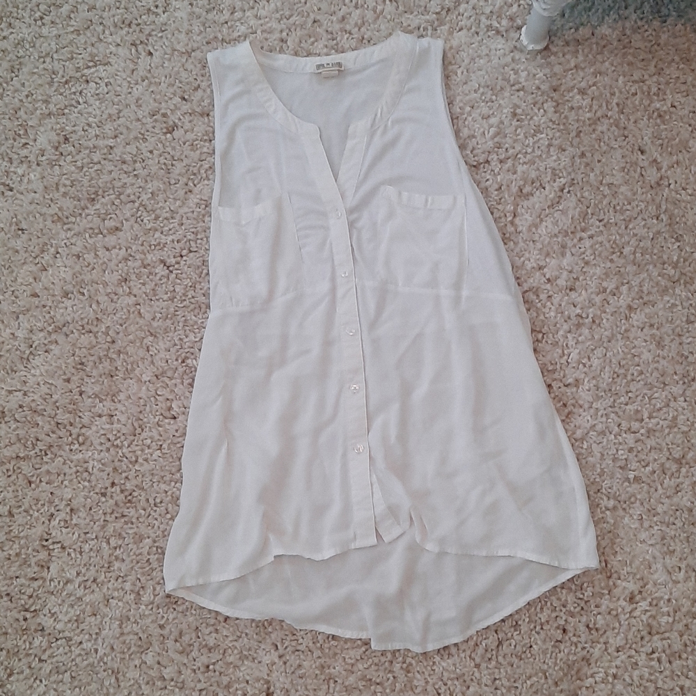 White button down tank top